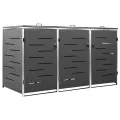 Abri pour trois poubelles 207x77,5x112,5 cm Inox