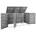 Abri pour trois poubelles 207x77,5x112,5 cm Inox