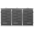 Abri pour trois poubelles 207x77,5x112,5 cm Inox