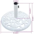Socle de parasol Blanc 12 kg 48 cm Fonte