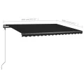 Auvent manuel rétractable avec LED 400x300 cm Anthracite