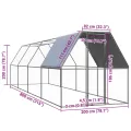 Poulailler d'extérieur 2x8x2 m Acier galvanisé
