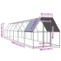 Poulailler d'extérieur 2x12x2 m Acier galvanisé
