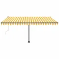 Auvent automatique capteur de vent/LED 450x300cm Jaune et blanc