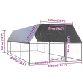 Poulailler d'extérieur 3x8x2 m Acier galvanisé
