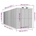Abri de jardin Gris clair 192x606x223 cm Acier galvanisé