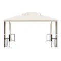Tonnelle avec parois et toit double 3x4 m Crème