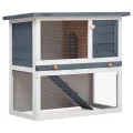 Clapier d'extérieur 1 porte Gris Bois