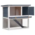 Clapier d'extérieur 1 porte Gris Bois