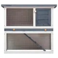 Clapier d'extérieur 1 porte Gris Bois