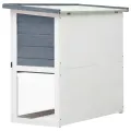 Clapier d'extérieur 1 porte Gris Bois