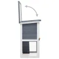 Clapier d'extérieur 1 porte Gris Bois