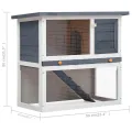 Clapier d'extérieur 1 porte Gris Bois