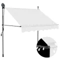 Auvent manuel rétractable avec LED 150 cm Crème