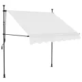 Auvent manuel rétractable avec LED 150 cm Crème