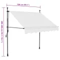Auvent manuel rétractable avec LED 150 cm Crème