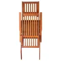 Chaise longue d'extérieur repose-pied et coussin Acacia solide