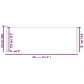 Auvent latéral rétractable de patio 220x600 cm Gris