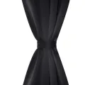 Rideau occultant 2 pcs avec œillets métalliques 135x175 cm Noir
