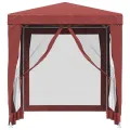 Tente de fête avec 4 parois latérales en maille Rouge 2x2m PEHD