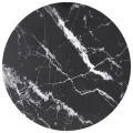 Dessus de table noir Ø80x1 cm verre trempé avec design marbre
