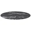 Dessus de table noir Ø80x1 cm verre trempé avec design marbre