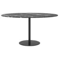 Dessus de table noir Ø80x1 cm verre trempé avec design marbre