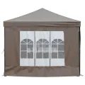 Tente de réception pliable avec parois Taupe 3x6 m