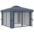 Tonnelle avec rideau 3x3 m Anthracite Aluminium