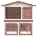 Clapier d'extérieur 3 portes Marron Bois