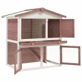 Clapier d'extérieur 3 portes Marron Bois