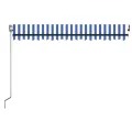 Auvent automatique capteur de vent/LED 400x350 cm Bleu et blanc