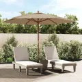 Parasol de jardin avec mât en bois taupe 299x240 cm