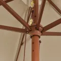 Parasol de jardin avec mât en bois taupe 299x240 cm