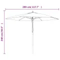 Parasol de jardin avec mât en bois taupe 299x240 cm