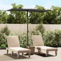 Parasol de jardin avec mât en aluminium 180x110 cm anthracite