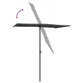Parasol de jardin avec mât en aluminium 180x110 cm anthracite