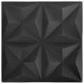 Panneaux muraux 3D 24 pcs 50x50 cm noir origami 6 m²