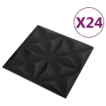 Panneaux muraux 3D 24 pcs 50x50 cm noir origami 6 m²