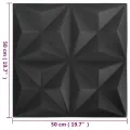 Panneaux muraux 3D 24 pcs 50x50 cm noir origami 6 m²