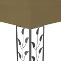 Tonnelle avec double toit et lumières LED 3x4 m Taupe