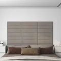 Panneaux muraux 12 pcs Gris clair 60x15 cm Velours 1,08 m²