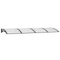 Auvent de porte Noir 350x100 cm Polycarbonate