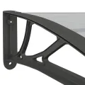 Auvent de porte Noir 350x100 cm Polycarbonate