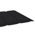 Chaises longues lot de 2 avec coussin noir Bois de teck solide