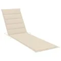 Chaise longue avec table et coussin Bois de teck solide