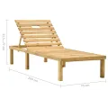 Chaise longue de jardin avec table et coussin Pin imprégné
