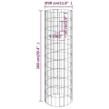 Lit surélevé à gabion circulaire 3pcs Acier galvanisé Ø30x100cm