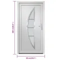 Porte d'entrée Blanc 98x208 cm PVC