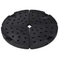 Socle de parasol en forme d'éventail 4 pcs Noir